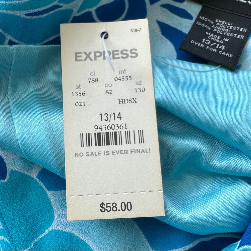 NWT Express Y2K VTG babydoll Floral Blue coquette Dress Whimsigoth - Picture 5 of 14